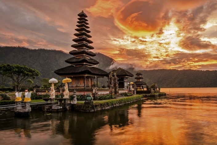 Pura Ulun Danu Bratan at Bali, Indonesia